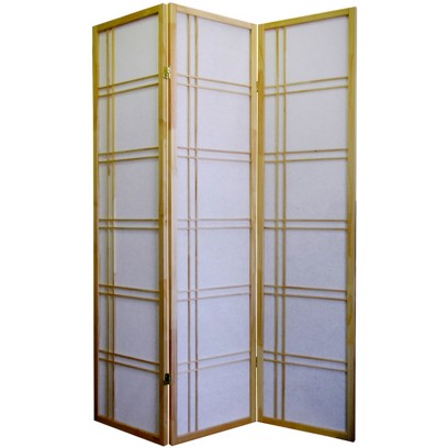 Geometric Natural 3 Panel Shoji Screen